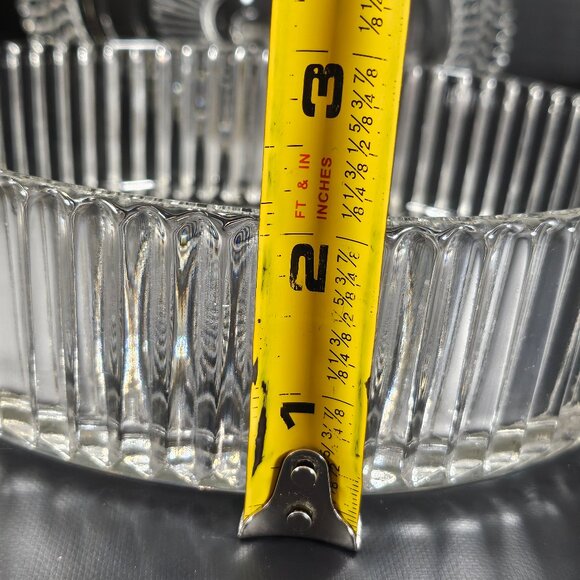 Anchor Hocking Pressed Glass Clear Queen Mary Ribbed Round Candy Dish. Vintage - Picture 9 of 12